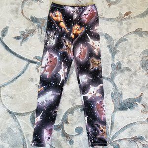 Fun patterned space cat leggings! Size S
